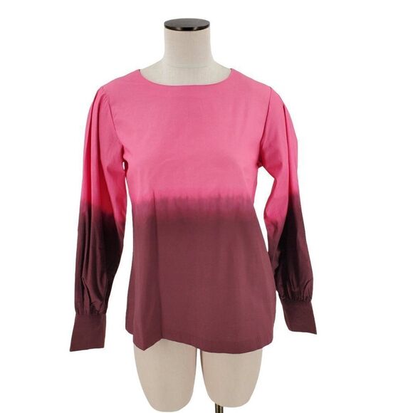 Anthropologie Porridge Women's Shirt Dip Dyed Pink Long Sleeve Size Small New - Picture 1 of 11